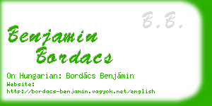 benjamin bordacs business card